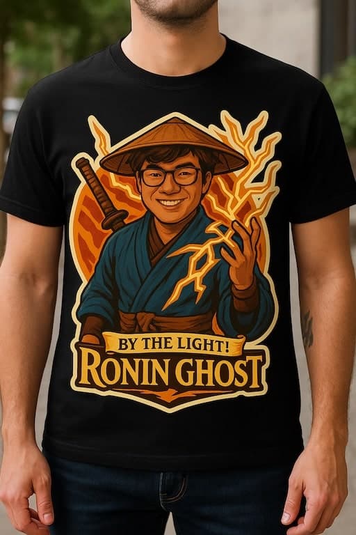 Pixel hero on a T-shirt