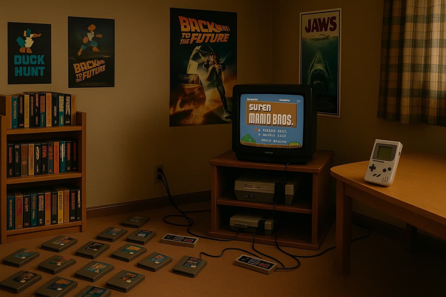 Retro gaming montage background